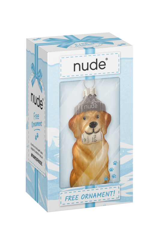 #Pawsofnude Glass Dog Ornament